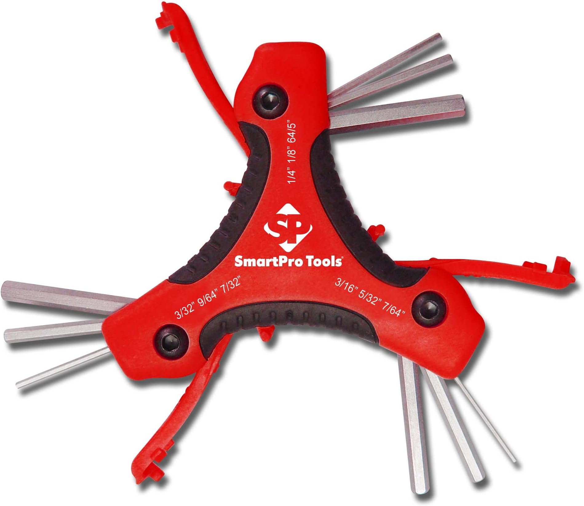 Folding 9 Piece Hex Key Wrench Set - Inch Sizes