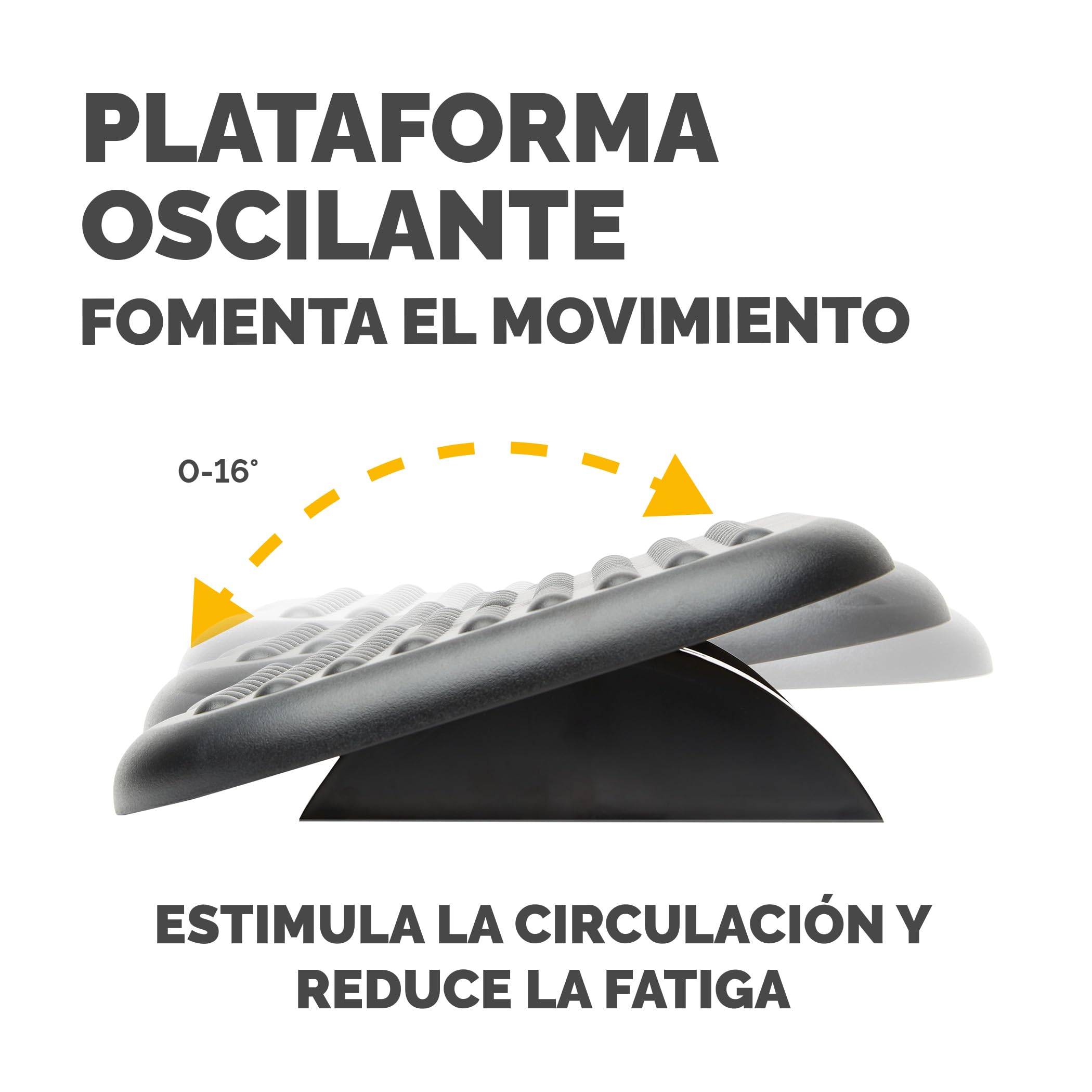 Fellowes Reposapiés Ergonómico para oficina - Soporte para pies de inclinación ajustable, antideslizante y con efecto masaje, Negro