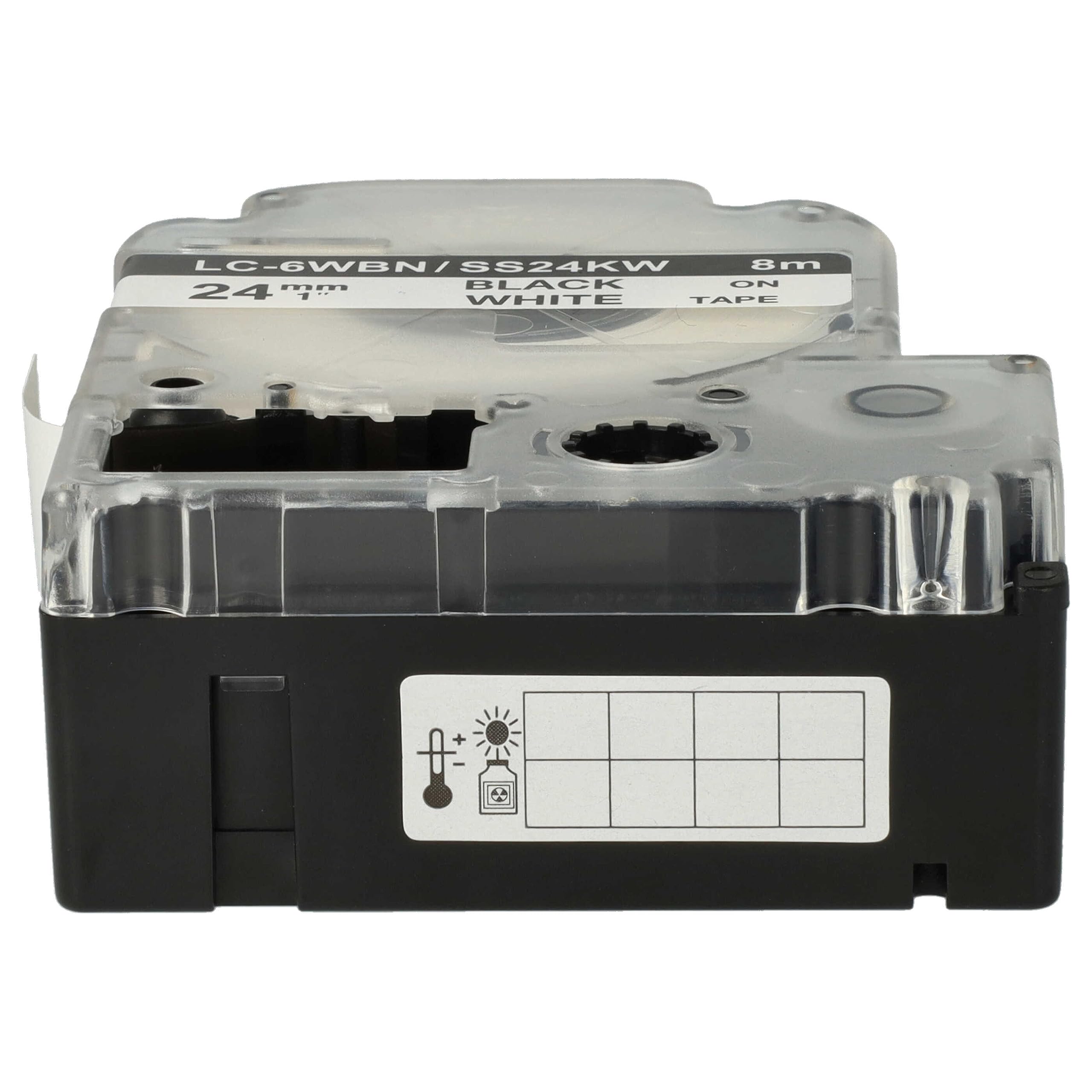 vhbw 50 x zamiennik taśmy do drukarki etykiet Epson LC-6WBN do drukarki etykiet 24 mm, czarny na białym tle