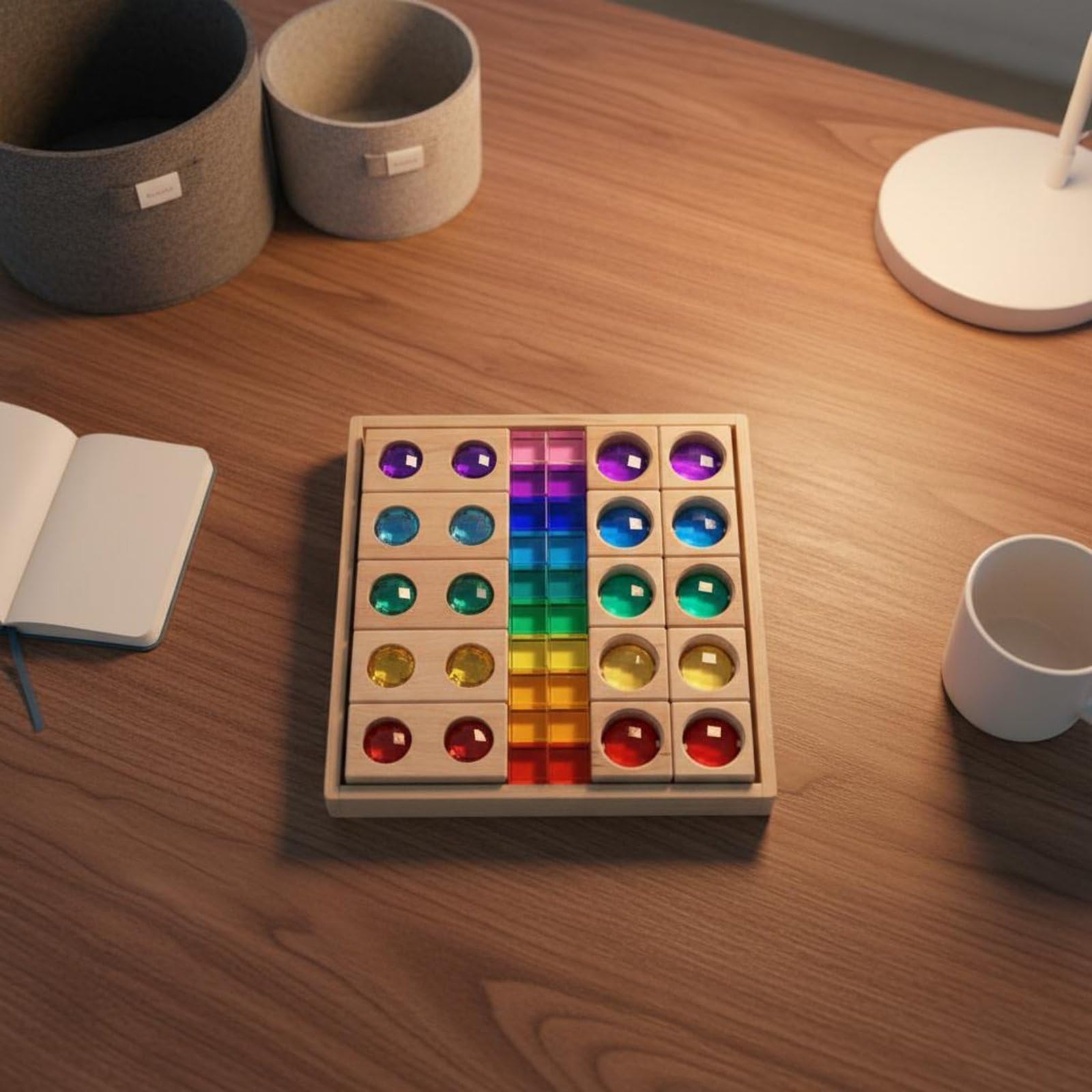 harayaa Bloques Acrílicos Pieza Creativa Bloques Didácticos Bloques Sensoriales Bloques para Mesa de Luz Fomenta Razonamiento Lógico Adecuado para Aprendizaje Lúdico y