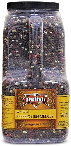 Miniatura 2 de It's Delish - Mezcla de pimienta entera de It's Delish – jarra de 6 libras de galón con asa – Mezcla de pimienta negra entera, verde, blanca y rosa