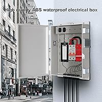 Vista 3 de Caja de conexiones eléctricas para exteriores con toma de alta potencia, carcasa resistente al agua ABS con panel de montaje interno y cubierta