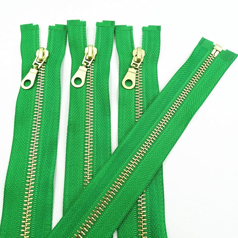 10 piezas de 5# Latón Metal de extremo abierto 30-60Cm (12-24 pulgadas) Cremallera de costura 20 colores-Azul lago, 5#, 30cm 10 piezas