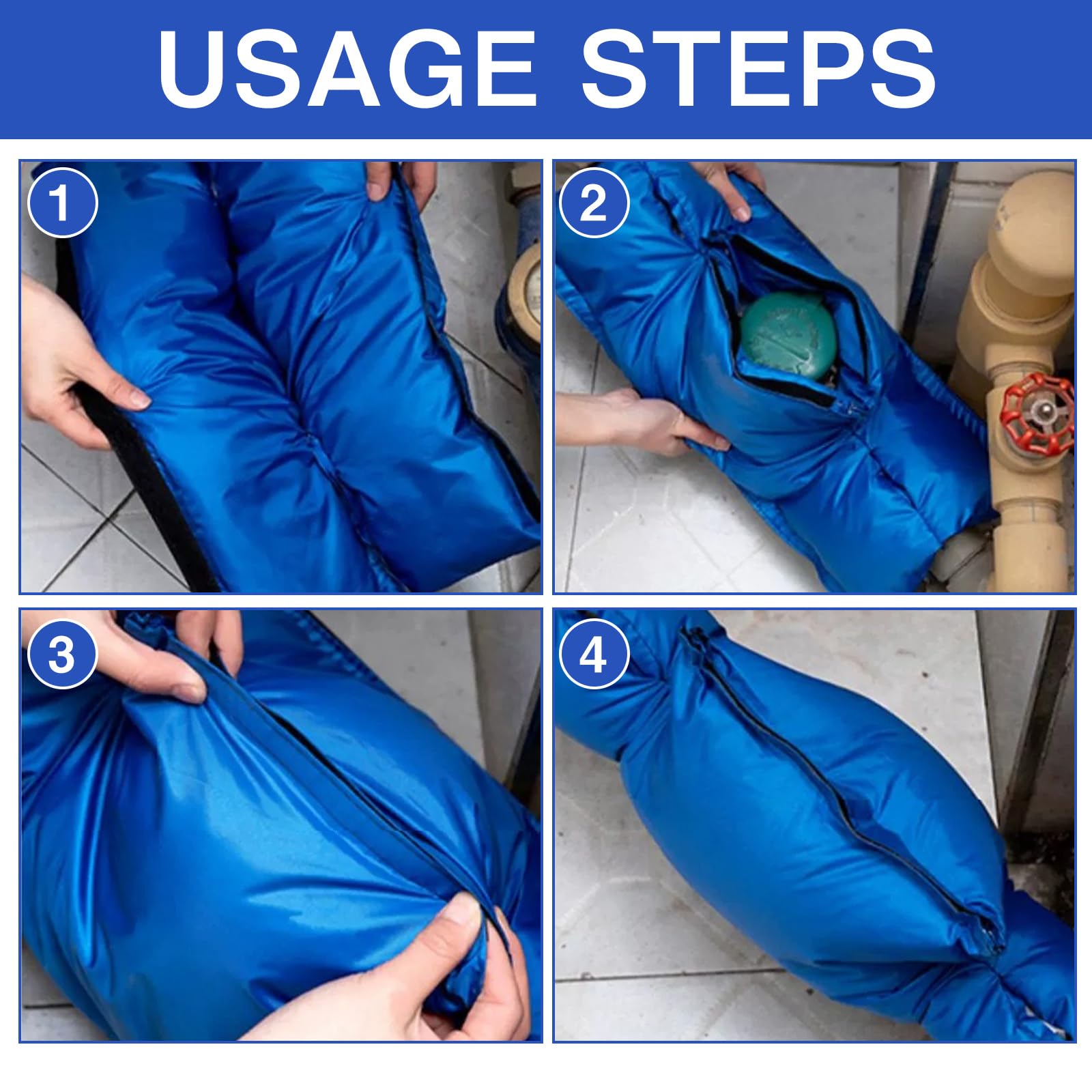 Funda Aislante Para Grifos De Exterior - 55x25 Cm, Azul, Protección Contra Heladas En Invierno