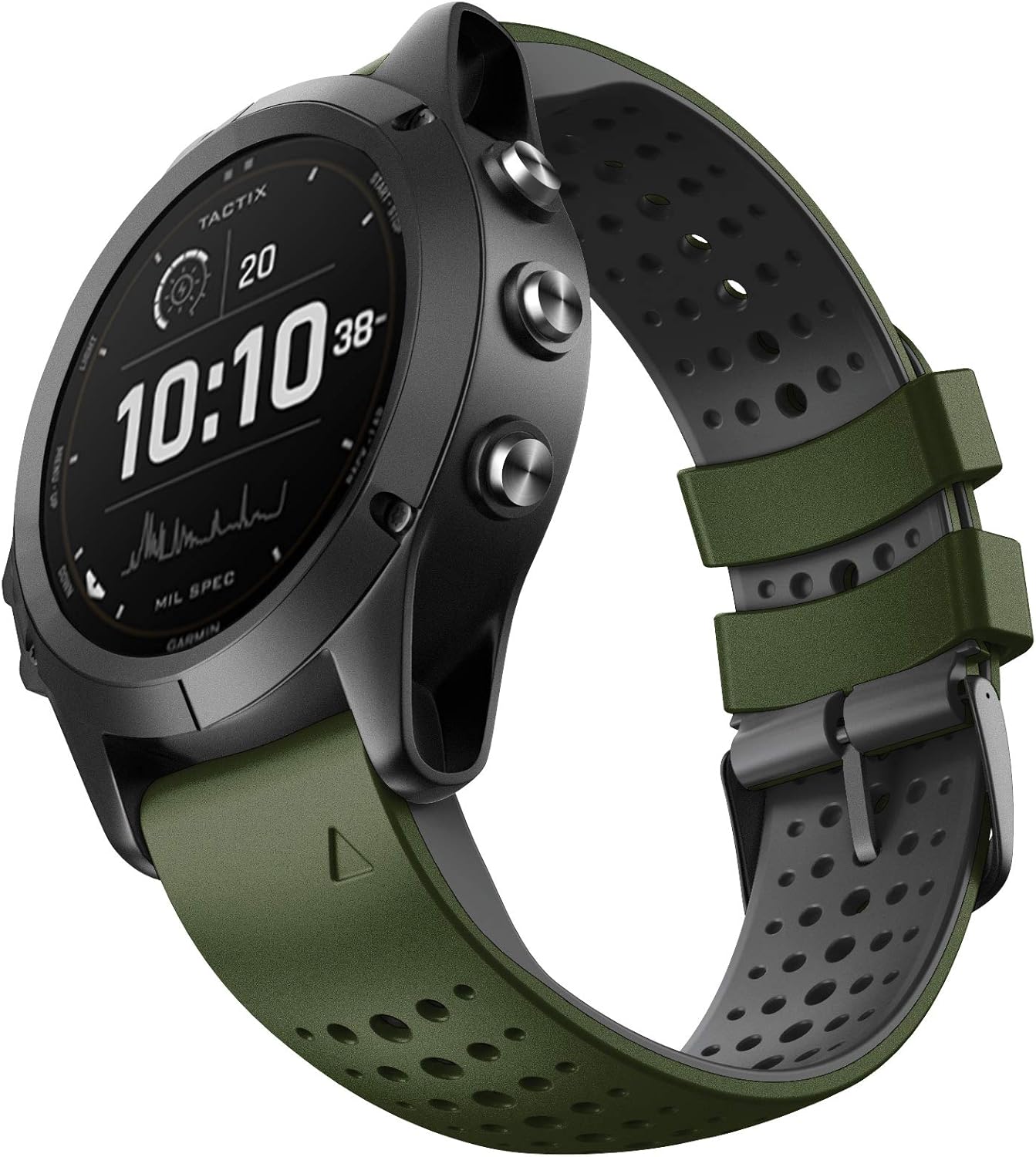 NotoCity Correa Compatible con Garmin Fenix 5/Fenix 6 Pro/Fenix 5 Plus/Fenix 6/Forerunner 945/Forerunner 935/Approach S60/Quatix 5 Correa de Silicona de 22 mm(Army Green-Black)
