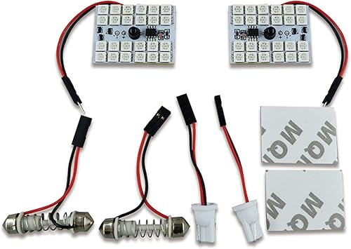 Miniatura 4 de SOCAL-LED LIGHTING 2 bombillas RC festoon RGB 5050 24-SMD brillante cuña interiorcúpulamapapuertaLicencia placa de luz (se adapta a T10, 1.220 in,