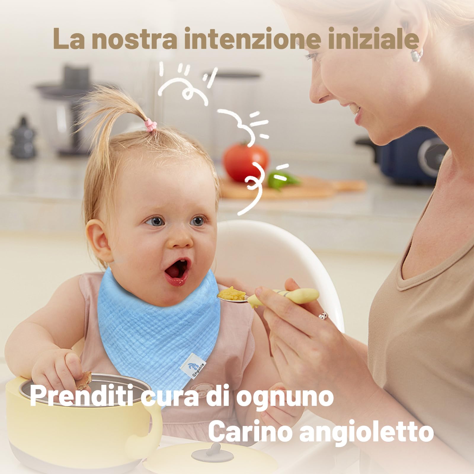 Bavaglini Neonato,12 Pezzi Bavaglini Pappa,Bandana Neonati,Sciarpa Triangol,Mussola Bambino,Cotone Sciarpa Bambino Regolabile per Ragazzo e Ragazza