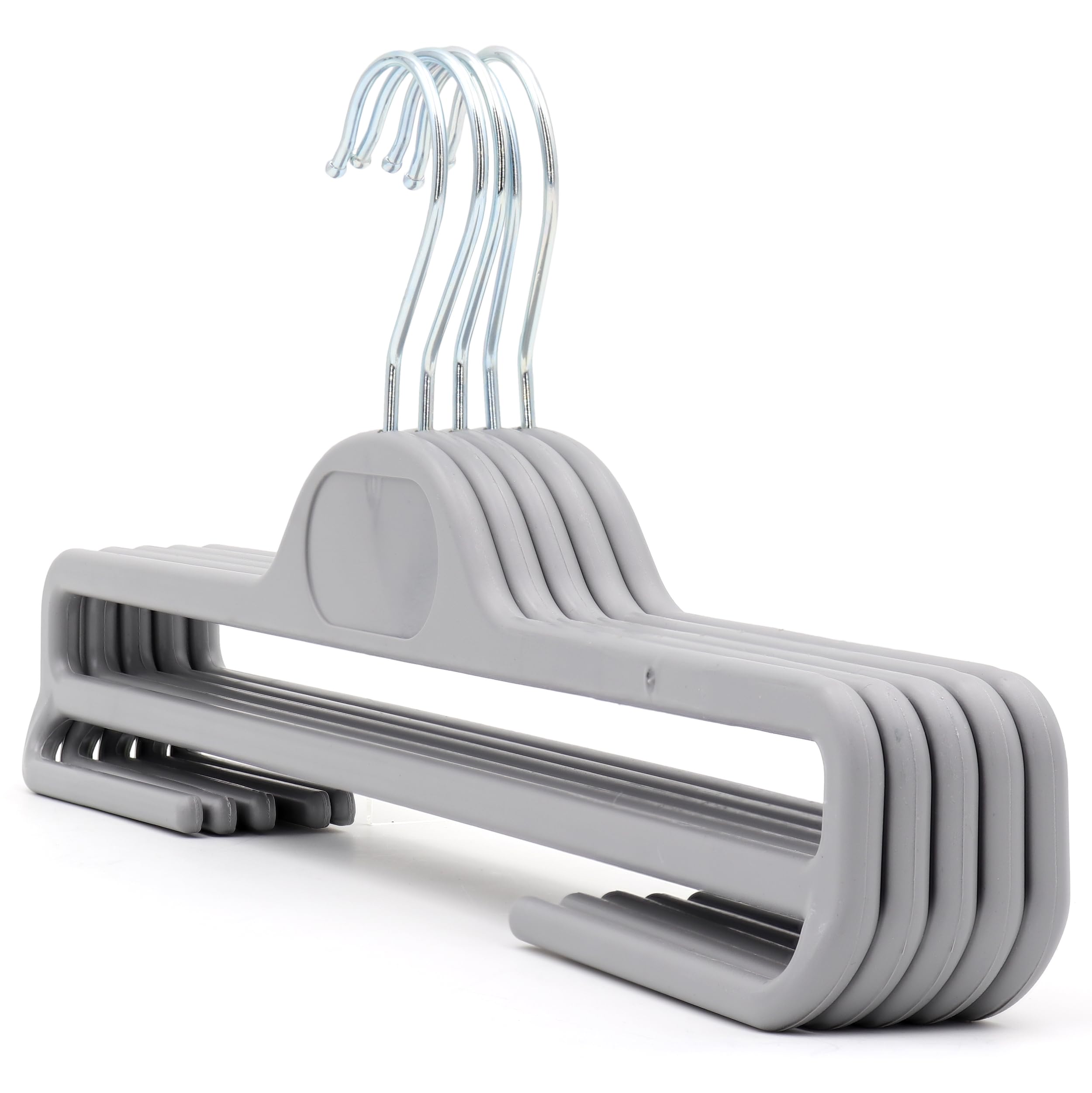 The Hanger Store 40 Grey Plastic Coat Hangers with Bar for Trousers-Choose Pack Size & Colour
