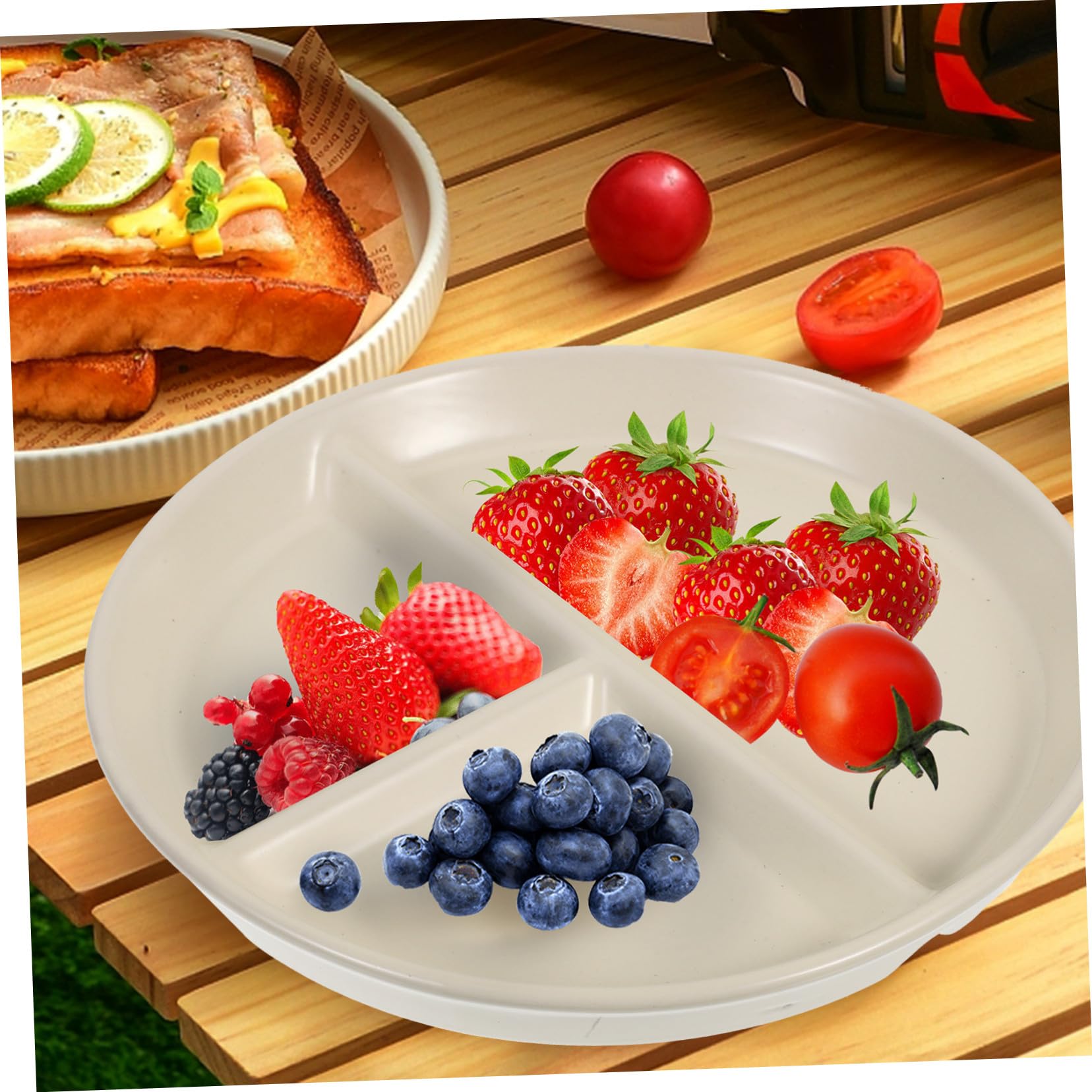 Assiette Diététique Compartimentée en Céramique Blanche pour Adultes