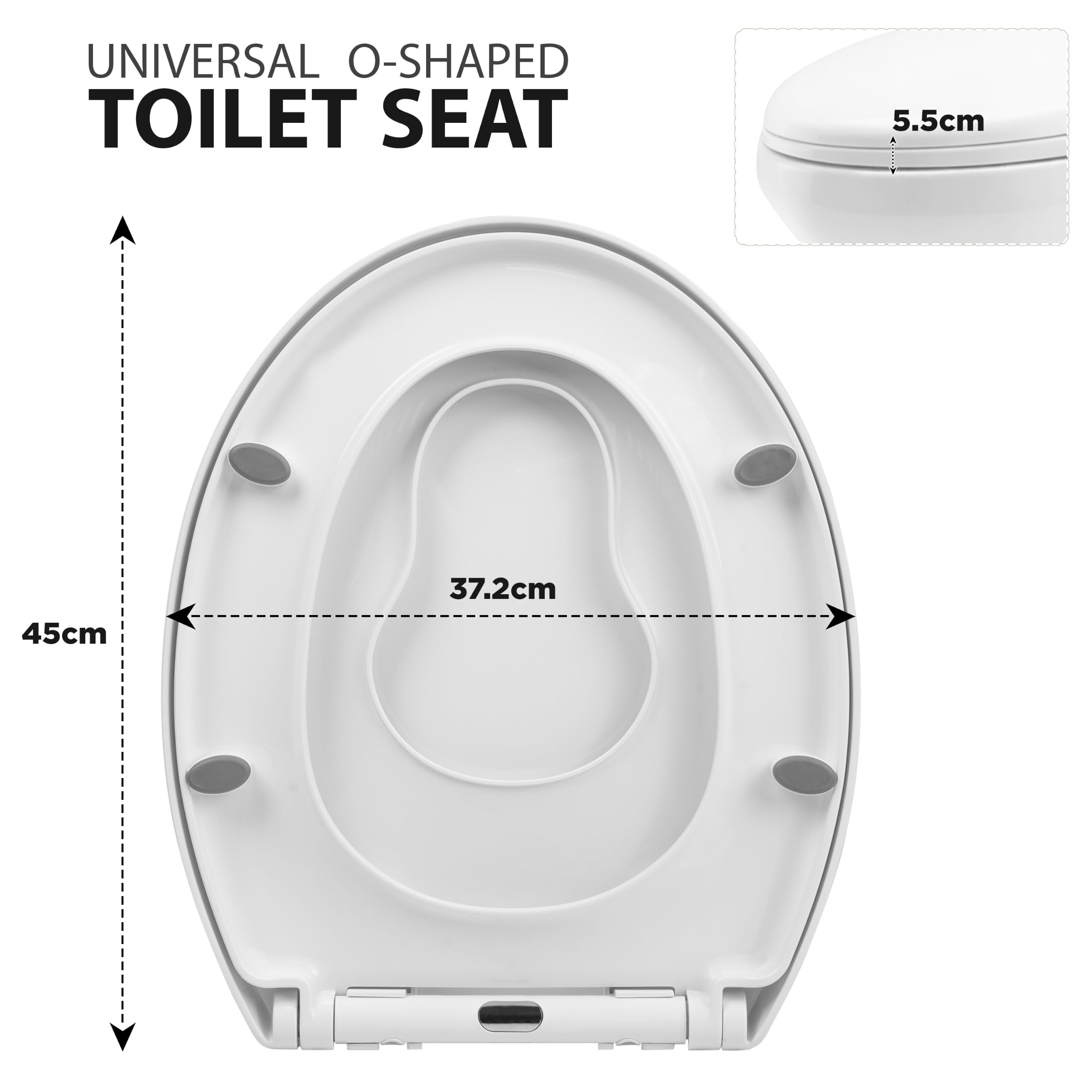 Crystals Familien-Toilettensitz Softclose mit integriertem Kindersitz, O-Form, Weiß
