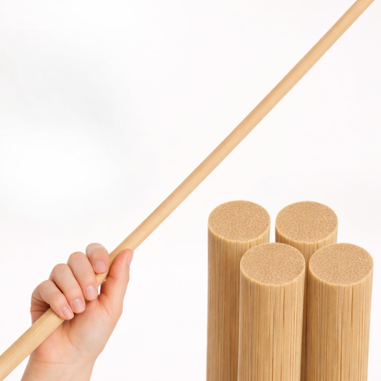 4PCS 3/4 x 36 Inches Bamboo Dowel Rods – 4 Pack Natural Bamboo Wood Sticks Smooth Wooden Dowels for Macrame Crafts DIY Sticks for Crafting Projects Décor and Unfinished Wood Crafts