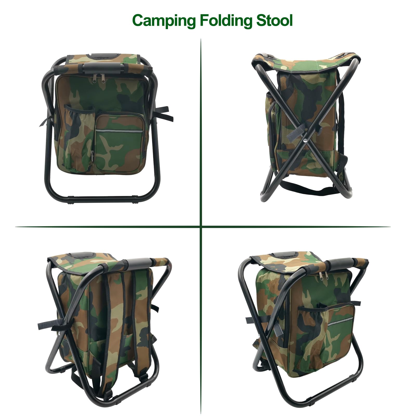 Sgabello da campeggio, sedia refrigerante, portatile, per escursionismo, caccia, leggero, pieghevole, con borsa termica, per campeggio, pesca, caccia, escursionismo, schizzi all'aperto,