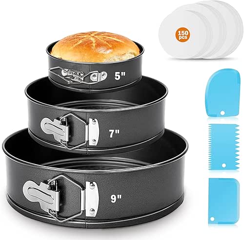 3 Set of Springform Pan Set (5/7/9 Inch), Round Nonstick