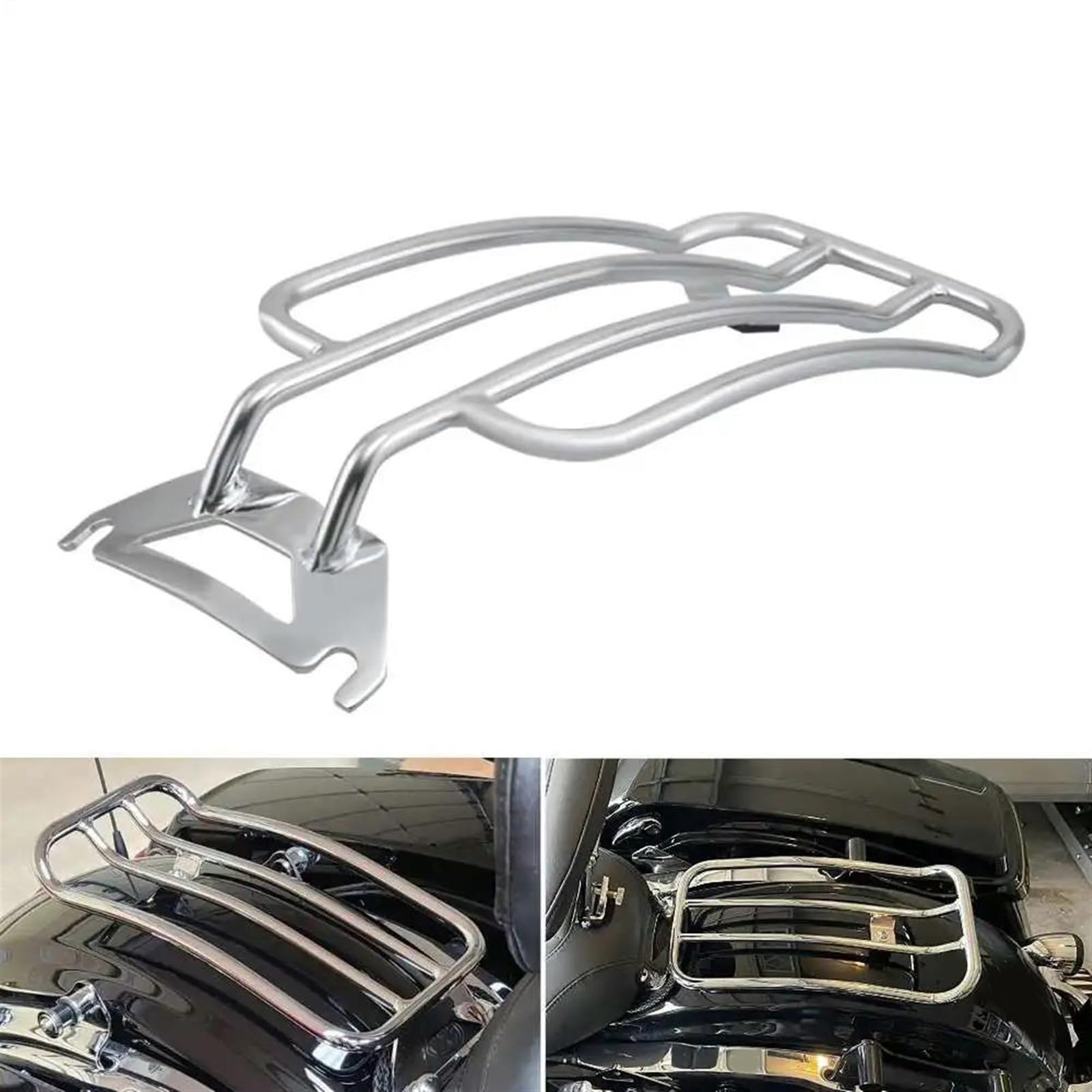 Portapacchi Per Motocicletta Cromato Per Parafango Posteriore Monoposto Per Harley Davidson Road King (EFL)-FLHR 2007-2008