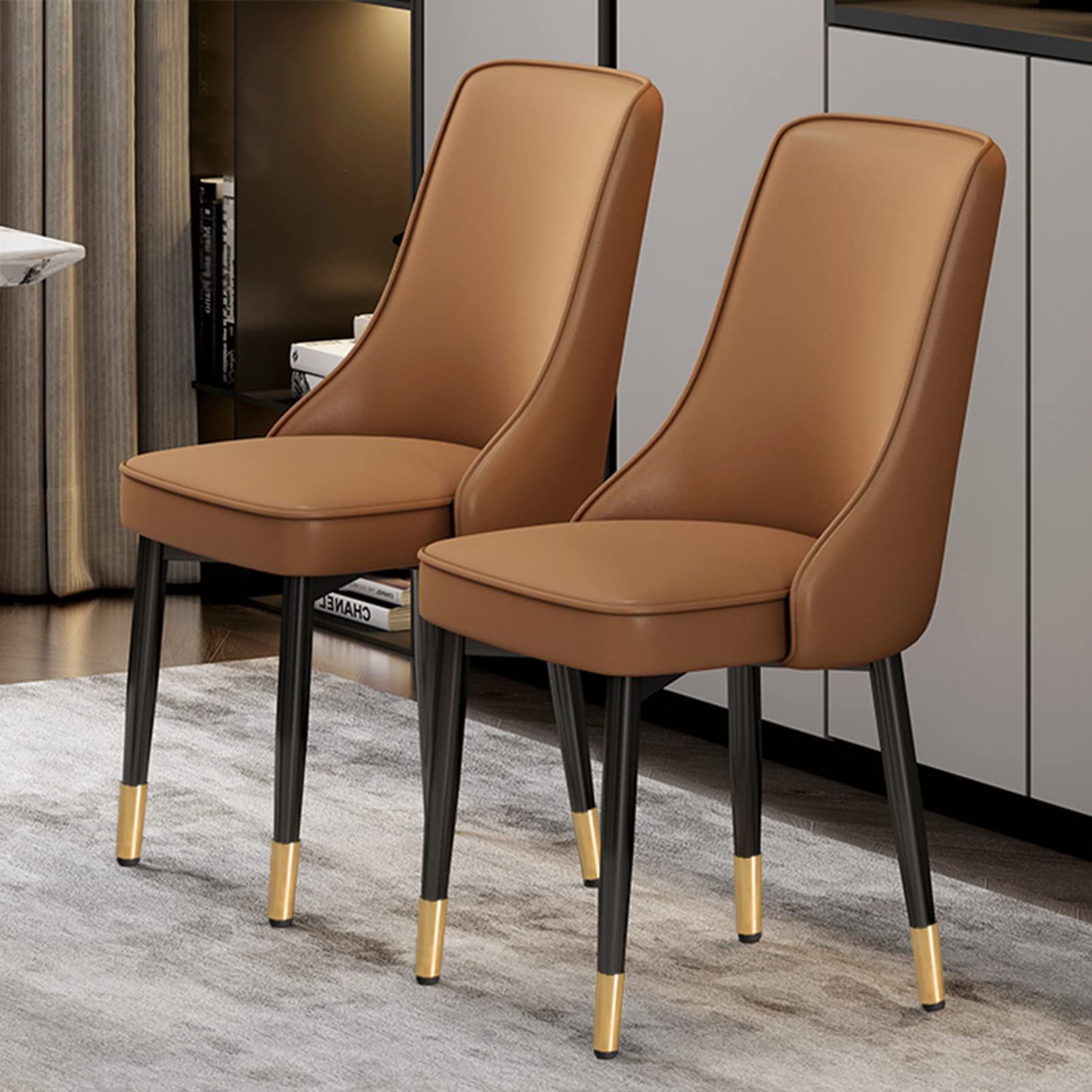 Amazon｜ダイニングキッチンチェア2脚セット、メタルレッグ付き