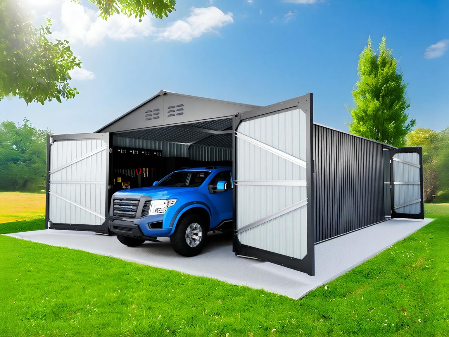 Amazon.com : 20 x 13 FT Outdoor Storage Shed, Metal Garage Shed