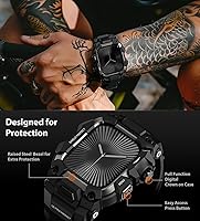 Vista 3 de ULTIMAL Funda resistente con correa para Apple Watch Series 11/10 de 46mm, compatible con Apple Watch, protector con parachoques a prueba de golpes