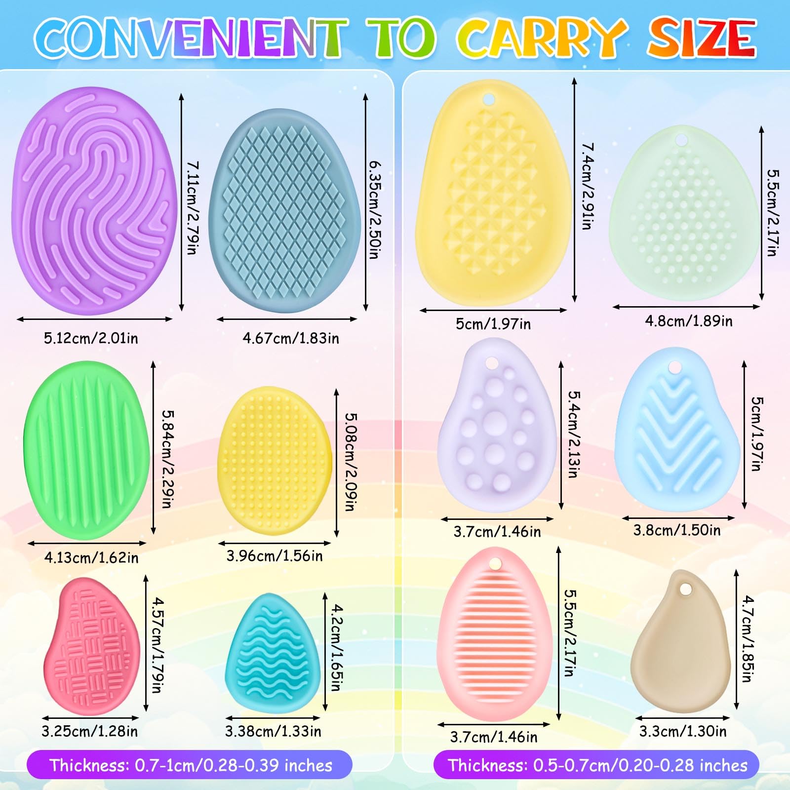 12 Pack Fidget Toys Sensory Toys for Autism Textured Soft Stone - Image 2