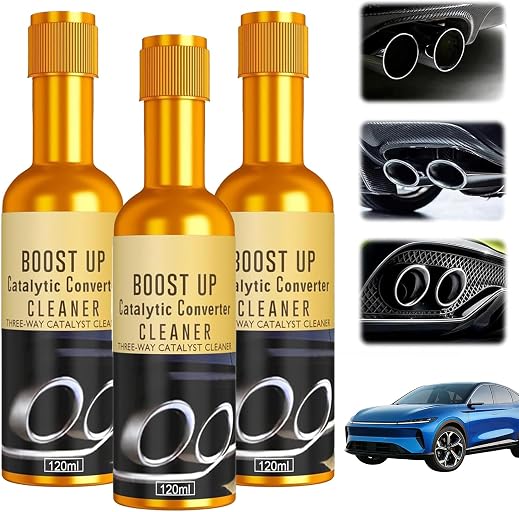 3Pcs Catalytic Converter Cleaner Kit,Boost Up Catalytic Convertor Cleaner,Exhaust System Pipe Carbon Removal Cleaner Treatment Additive Oil,Fuel System Treatment Oil Additive