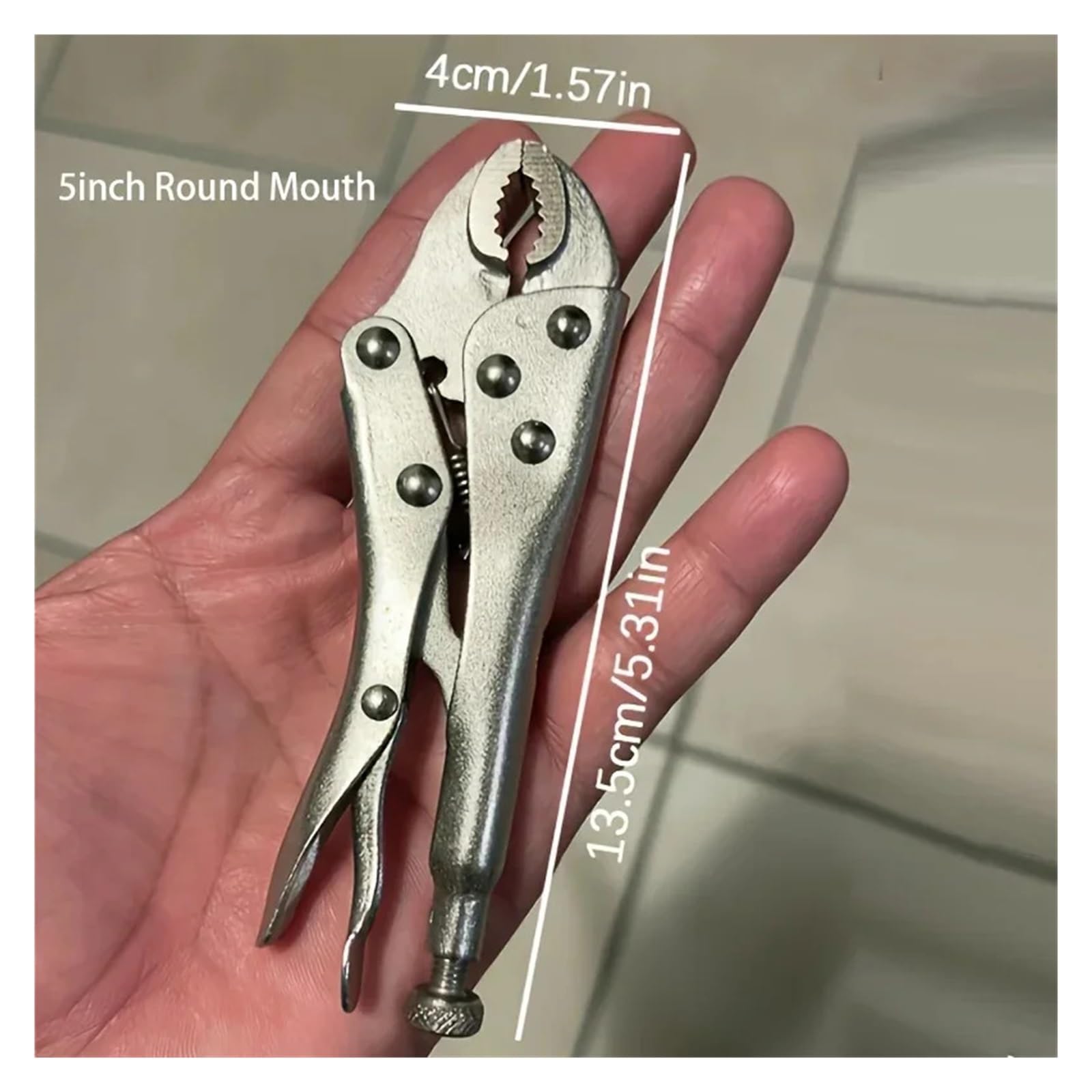 Alicates de bloqueo alta resistencia con abrazadera frontal Metal ajustable for carpintería y reparaciones soldadura, presión multifuncional, 1 ud