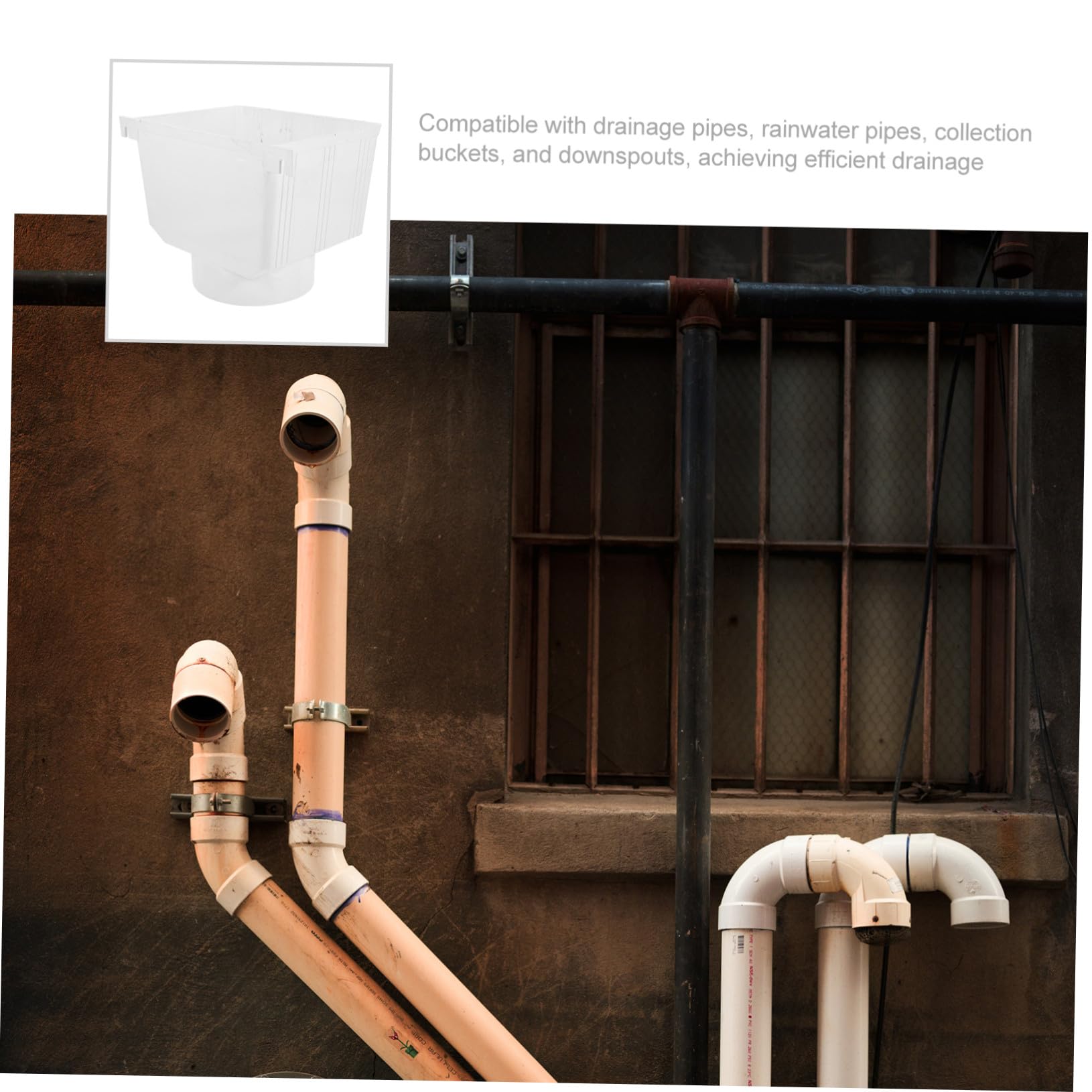 Desviador de Lluvia para Bajante de Canalón PVC Blanco 1 Pieza