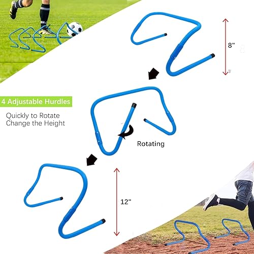 Miniatura 2 de Agility Training Equipment, Kids Soccer Hurdles Agility Ladder Equipment Set Agility Training kit for Football, Soccer, Basketball Tennis,Speed