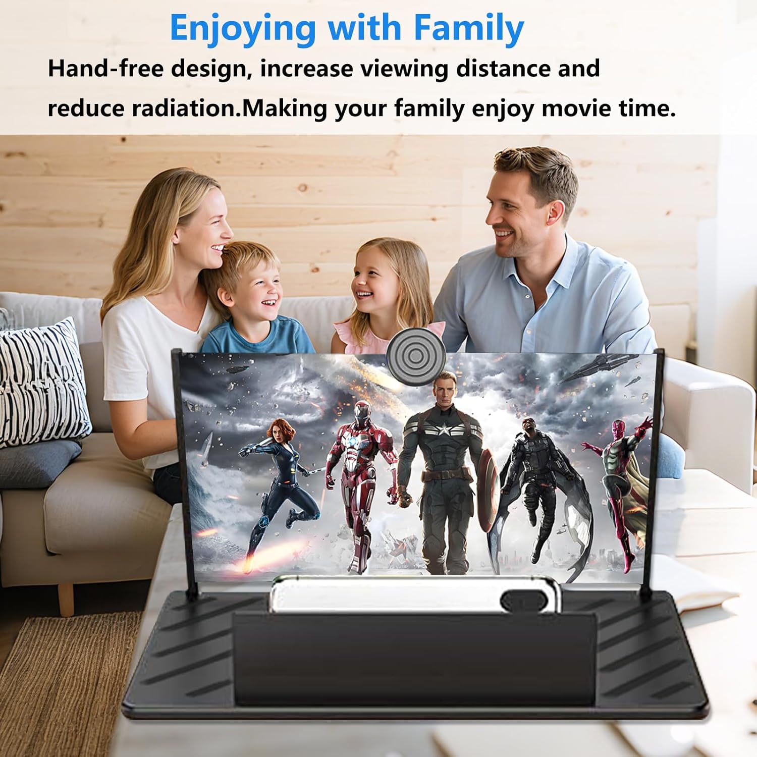 20" Screen Magnifier for Smartphone,3D HD Screen Enlarger for Movies, Videos, and Gaming,Screen Magnifier with Adjustable Angle Design Amplifier Desktop Magnifying for Seniors Reading(Black, 20 Inch)