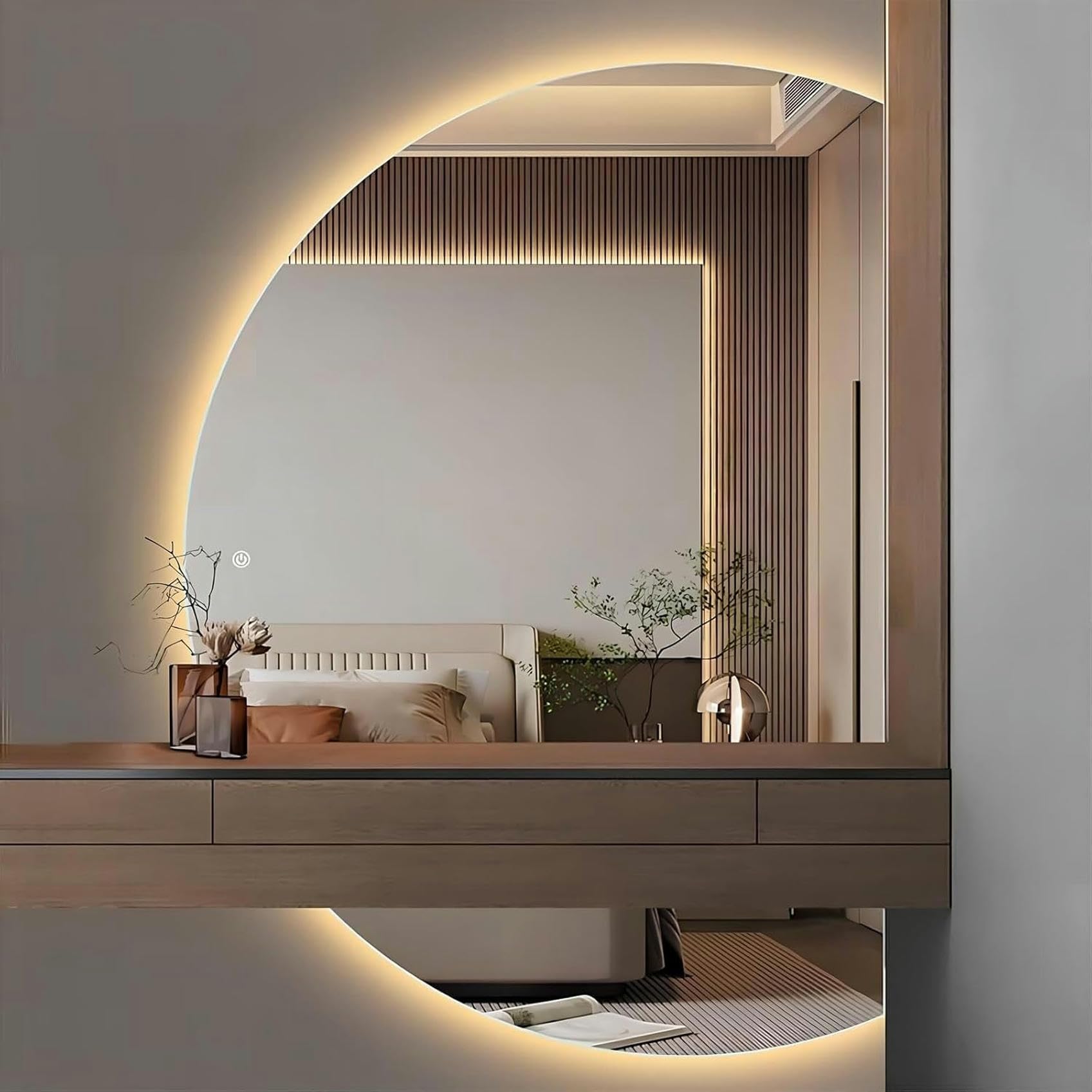 Miroir anti-buée semi-circulaire pour en finir avec la vapeur