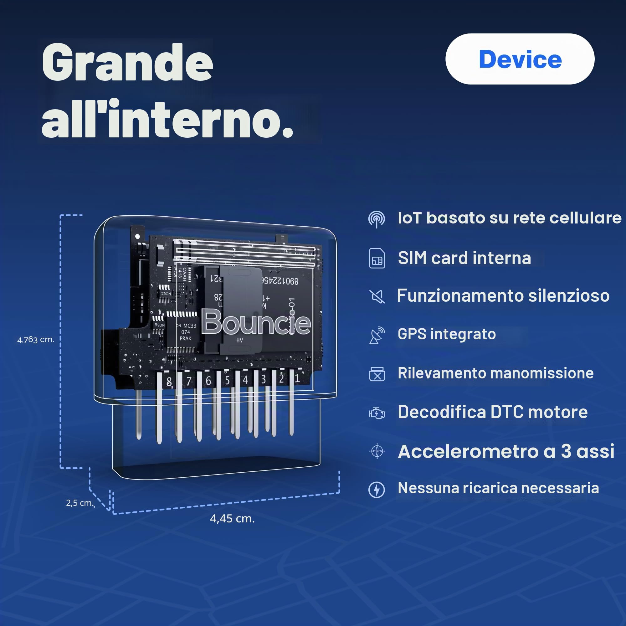 Bouncie - Auto connessa - Adattatore OBD2 - Richiesta di servizio 3G mensile da $8 - Tracciamento della posizione, abitudini di guida, avvisi, geo-recinzione, diagnostica - Famiglia o flotte - Alexa,