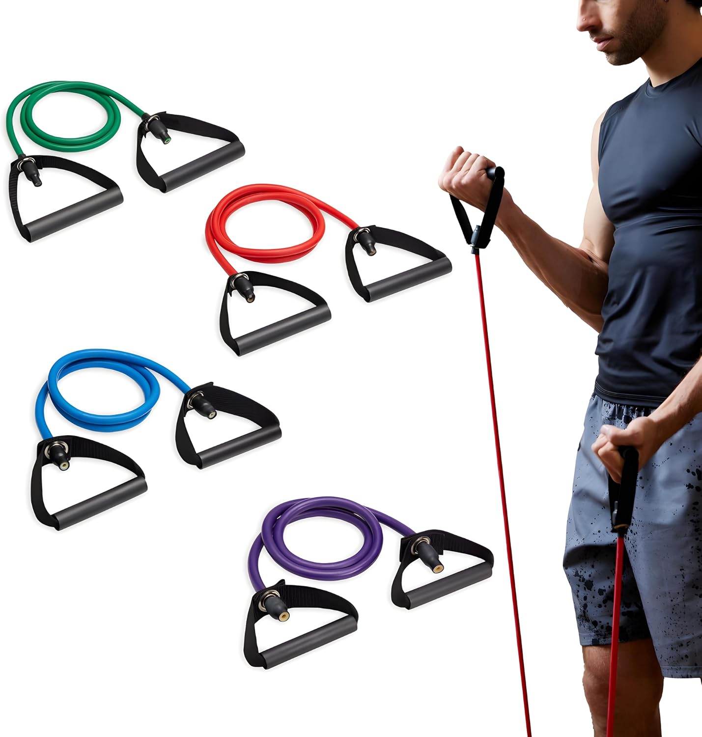 SPRI Xertube Resistance Bands with Handles – All Exercise