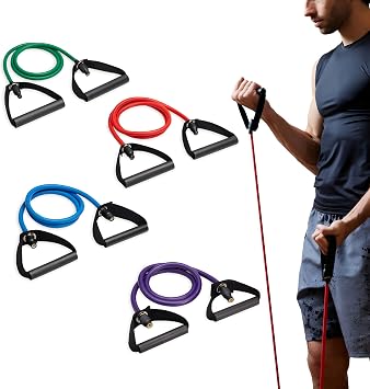 SPRI Xertube Resistance Bands with Handles All Exercise Cords Sold Separately with Home Gym Workout Fitness Door Anchor Attachment Option