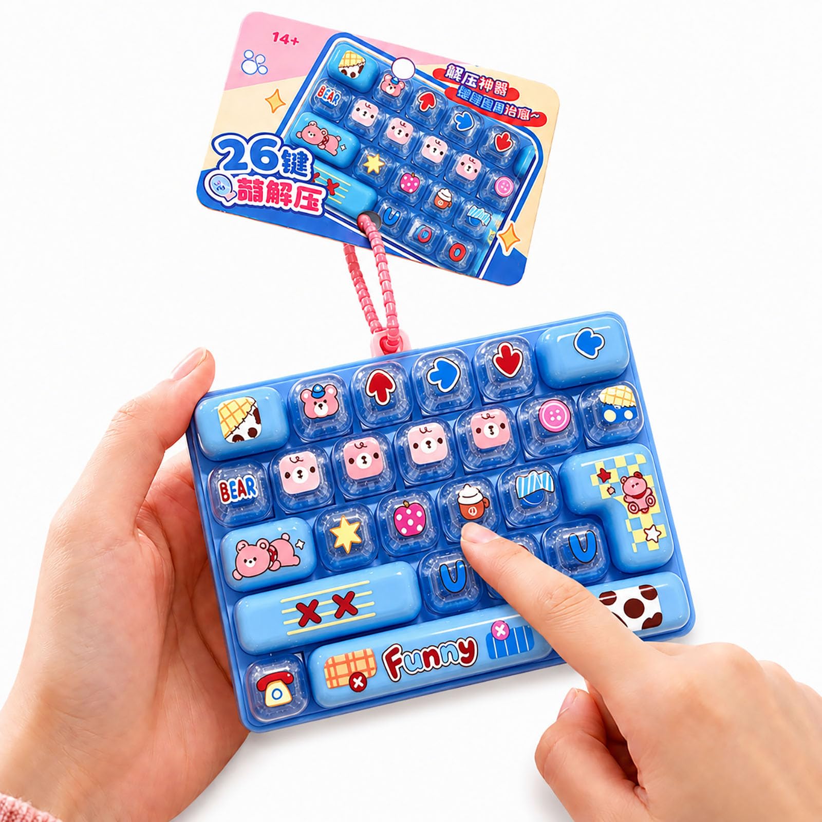 26-Key Keyboard Fidget Toy, Keyboard Fidget Toy Clicker (M)