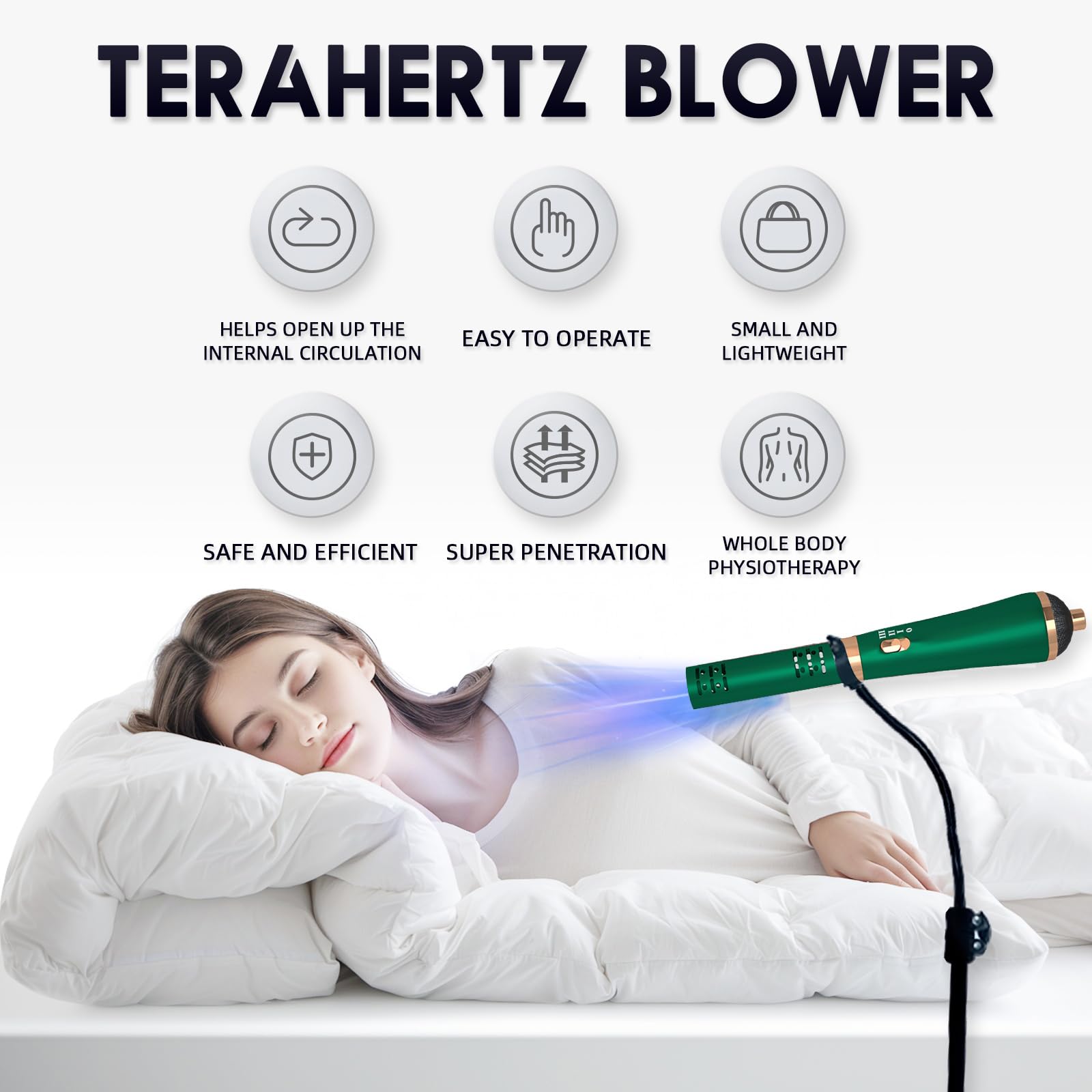 Terahertz - Bacchetta di frequenza avanzata con funzione di riscaldamento per benessere e relax, offre massaggi e benefici per la salute quantistica