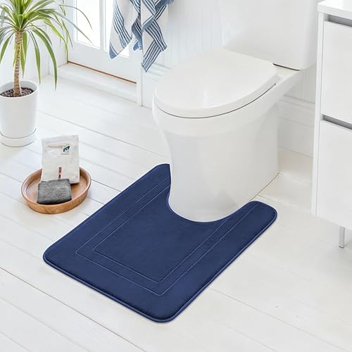 Miniatura 31 de Cupic Cupid Tapete de baño de espuma viscoelástica súper suave, tapete de baño negro antideslizante para suelo de baño, alfombras lavables a máquina