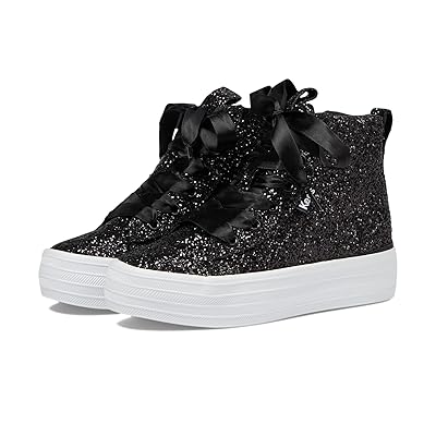 Keds Kids Triple UP Hi Top Glitter Celeb (Little Kid/Big Kid) Girls Shoes Black/Glitter