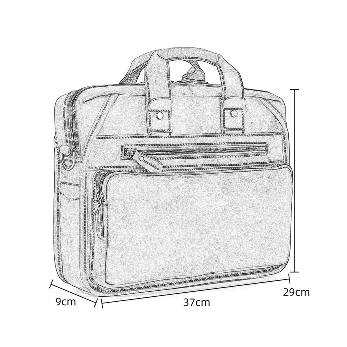 Borsa in pelle uomo, messenger vintage for laptop 15" con tracolla