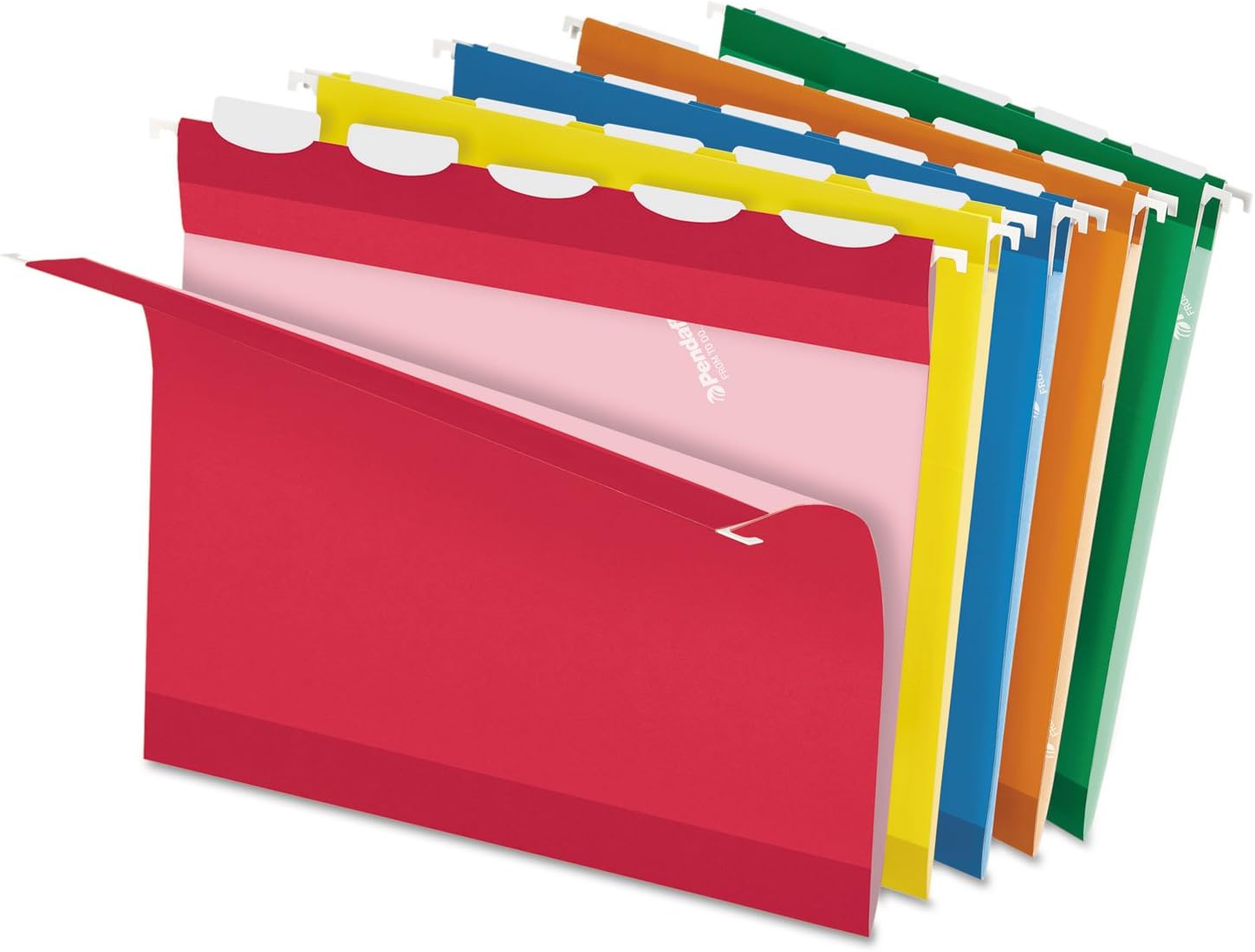 Pendaflex Ready-Tab Reinforced Hanging File Folders, Letter Size, Bright Green, 5 Tab, 25/BX (42626)