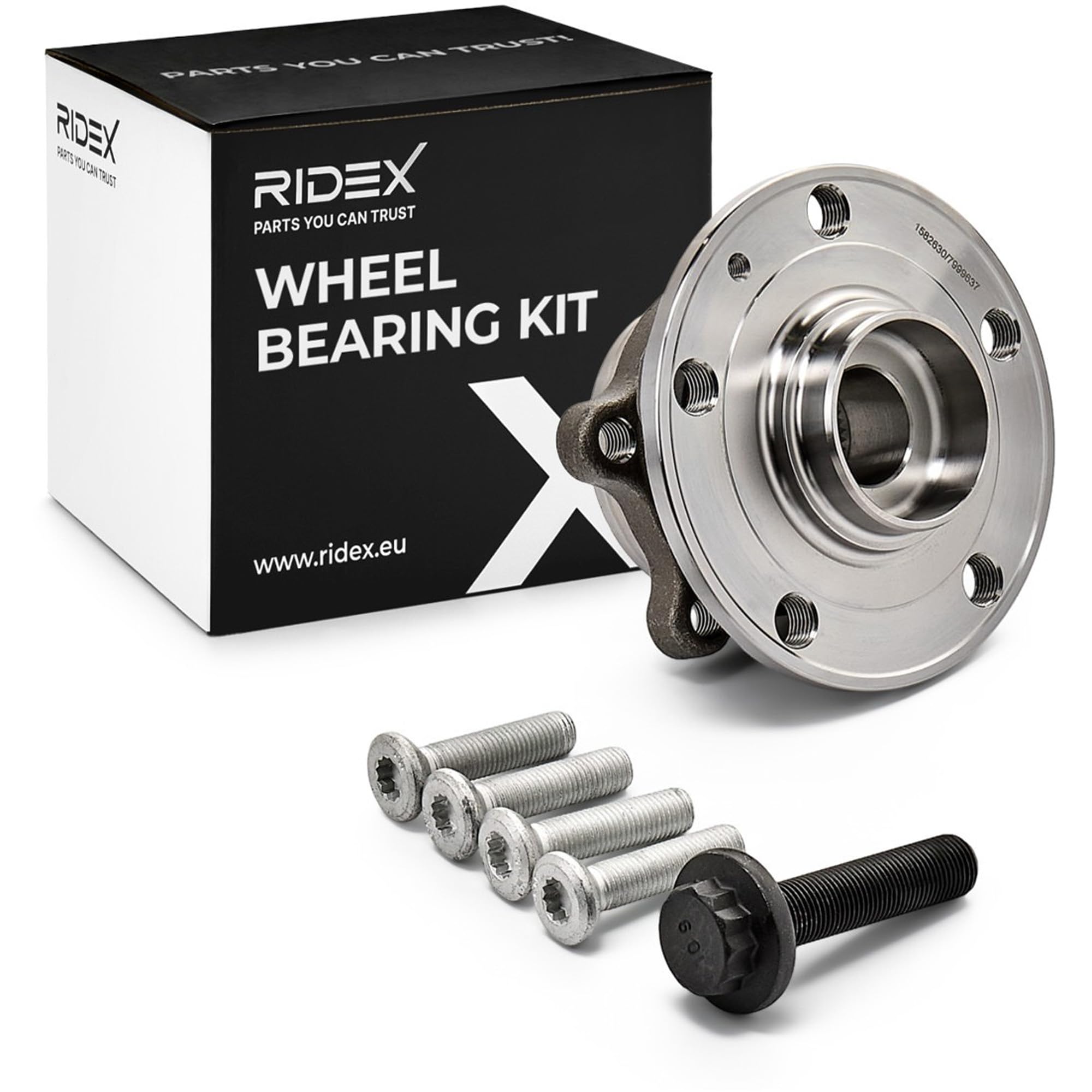 RIDEX 654W0009 Kit de roulement de roue des deux côtés de l'Avant avec bague magnétique intégré avec vis/boulons Compatible avec VW Golf 7 3/5 portes 5G1, BQ1, BE1, BE2