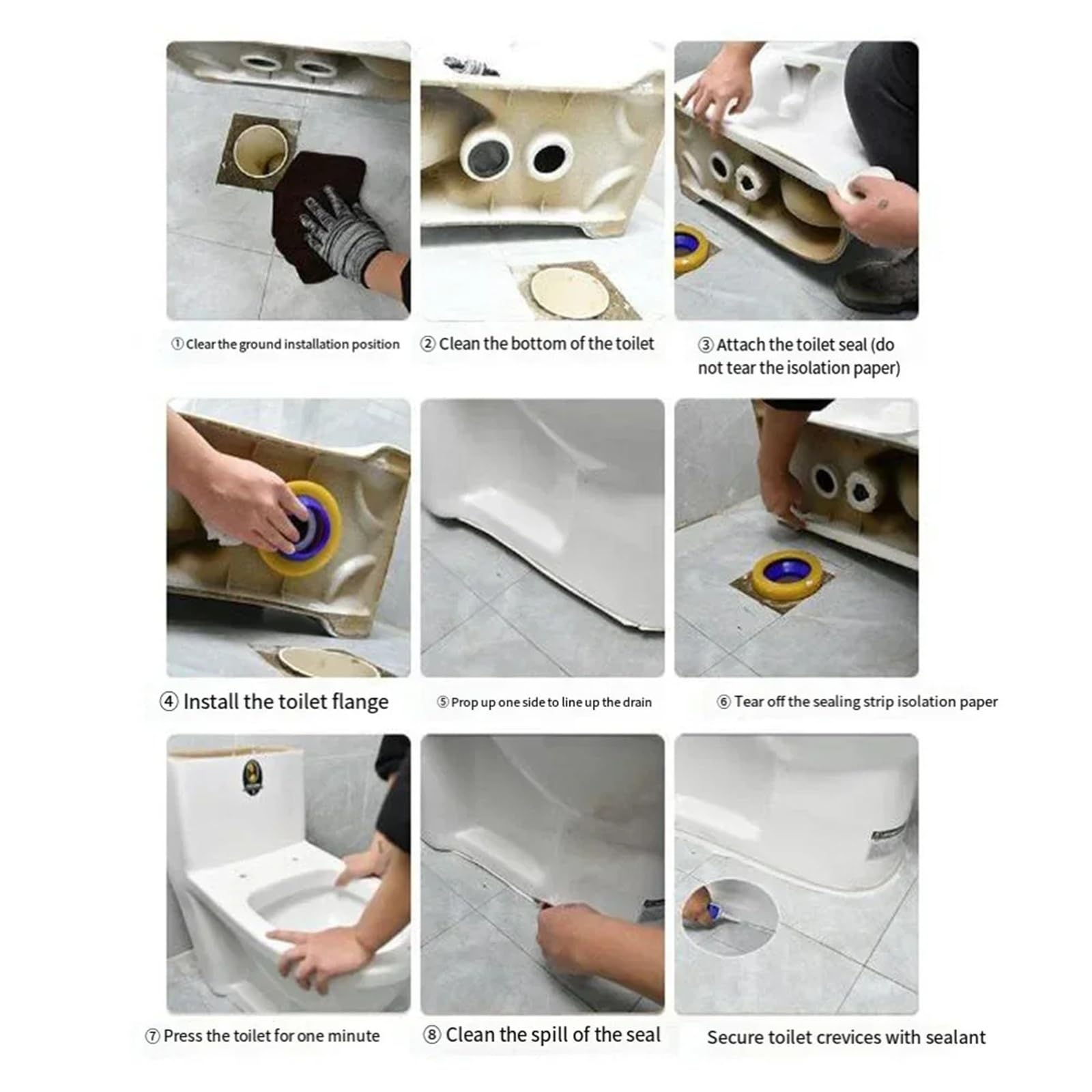 Guarnizione per WC Guarnizione della flangia toilette a chiusura automatica
