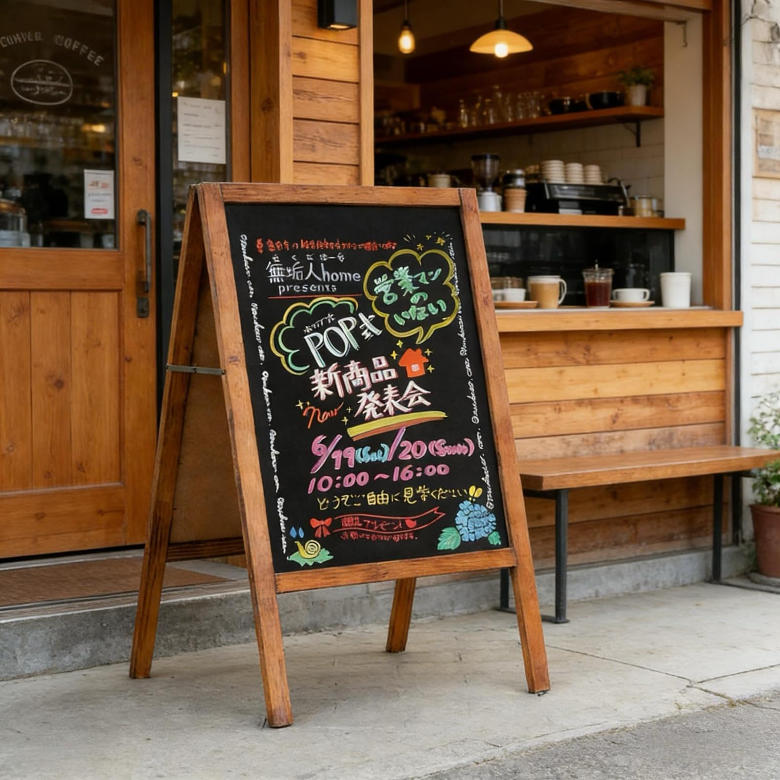 Amazon | mopam 看板ブラックボード幅53×高さ95cm A型立て看板 黒板 お