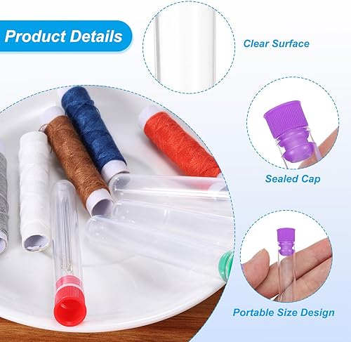 Miniatura 8 de PATIKIL Soporte de almacenamiento de agujas de coser de plástico de 3 pulgadas de longitud, paquete de 10 unidades, pasador portátil para agujas de