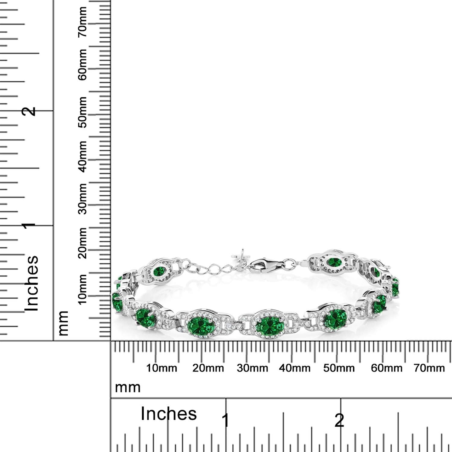 Gem Stone King 7-14 Cttw Oval Gemstone Birthstone Tennis Bracelet For Women | 925 Sterling Silver | Oval 6X4MM | 7 Inch With 1 Inch Extender | Fine Jewelry Gifts for Women Her Mom Wife