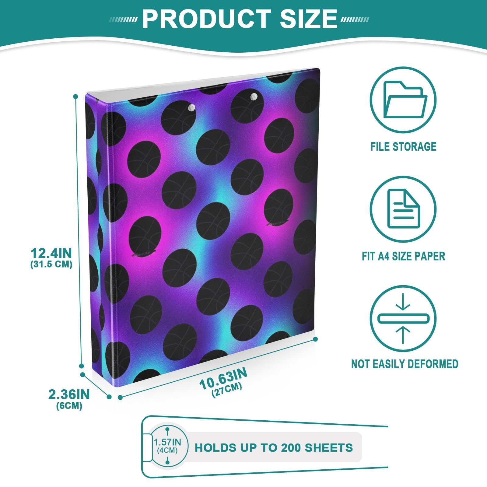 Raccoglitori scolastici da 2,5 cm e mezzo a pois viola