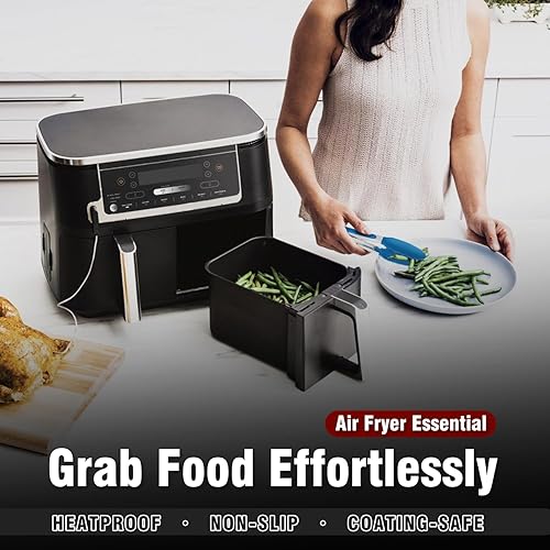 Miniatura 6 de Pinzas de cocina Walfos - 17,78 cm, 22,86 cm y 30,48 cm. Pinzas para alimentos resistentes al calor, acero inoxidable engrosado y puntas de silicona