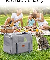 Vista 8 de Morpilot Transportador portátil para gatos – Transportador de gatos de lados suaves para gatos medianos y cachorros de hasta 15 libras