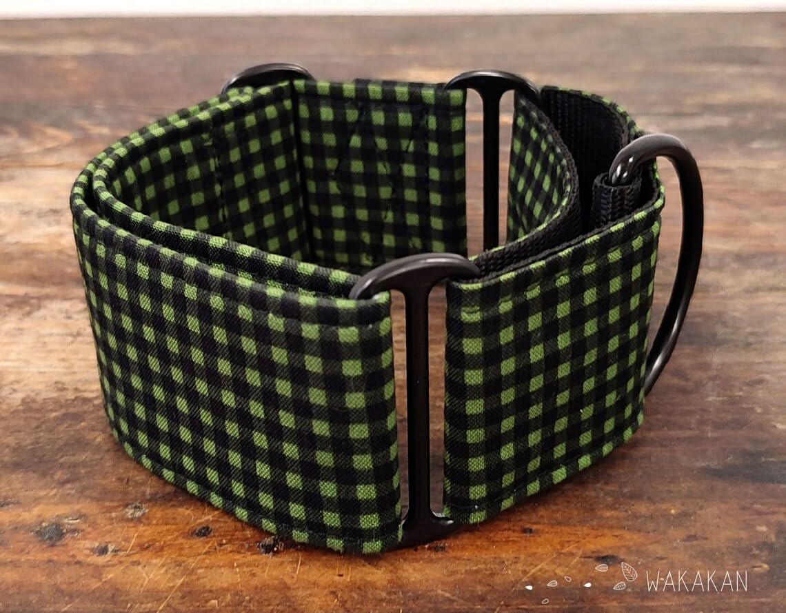 Collar Martingale Para Perro: Hipster Green, Hecho a Mano en España por Wakakán