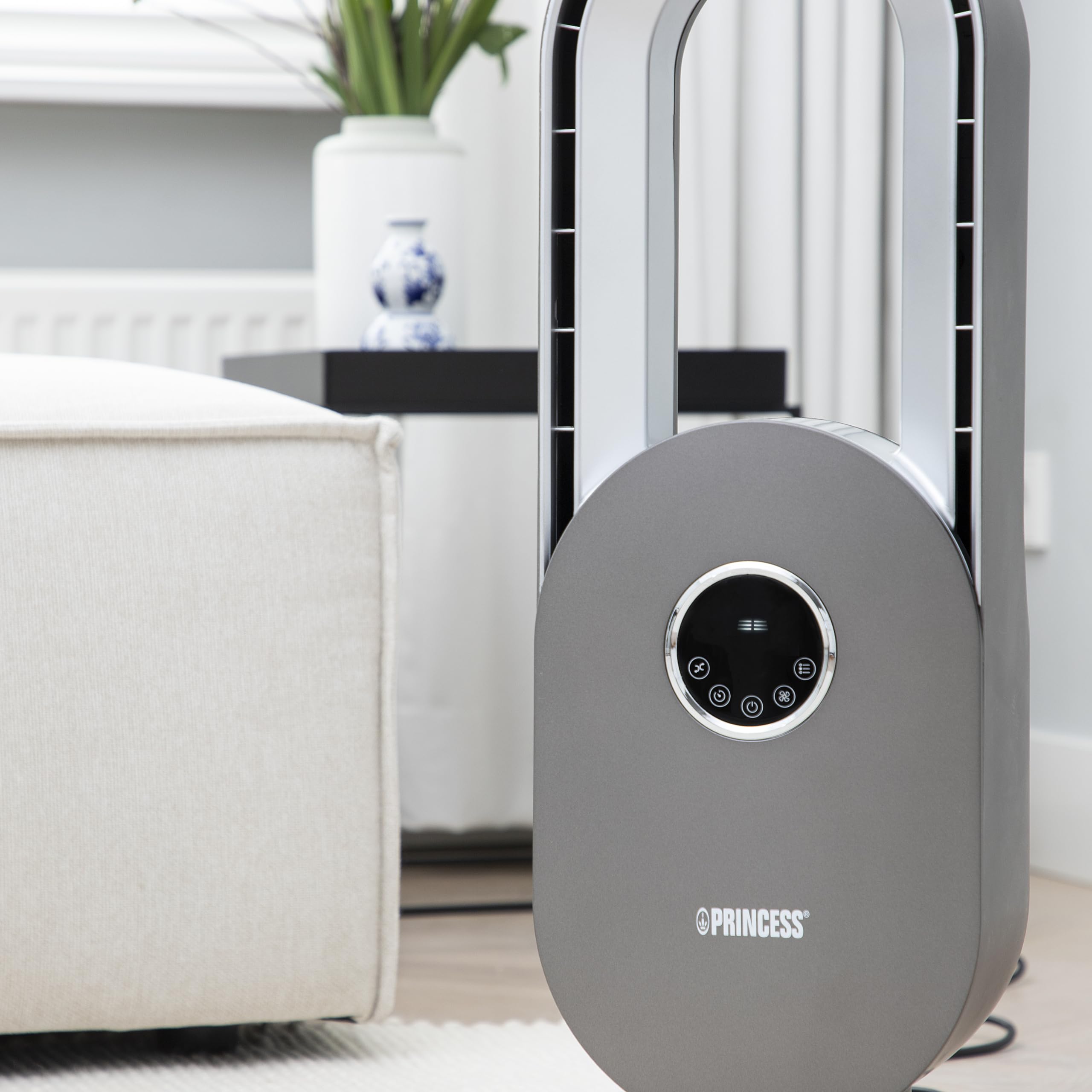 Princess Ventilatore senza pale - Sicuro, silenzioso ed efficiente - 3 velocità e 3 modalità - Timer - Telecomando incluso