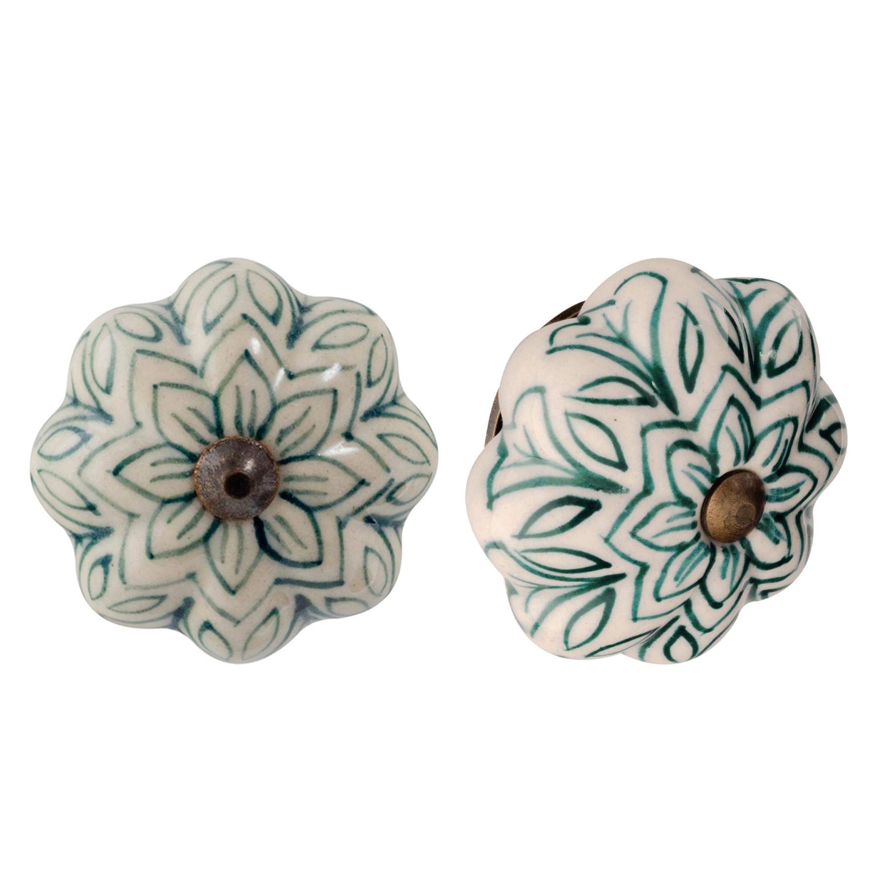 Nicola Spring Ceramic Cabinet Knobs - Dark Green
