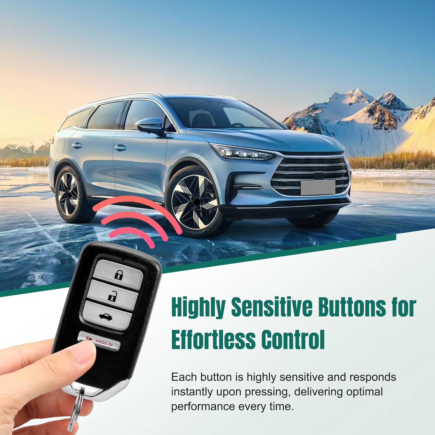 Key Fob Replacement Fits for Honda Accord 2013-2015, Honda Civic 2014 2015, Smart Proximity Keyless Entry Remote Control ACJ932HK1210A 72147-T2A-A01, 72147-T2A-A02 4 Button 313.8 MHz