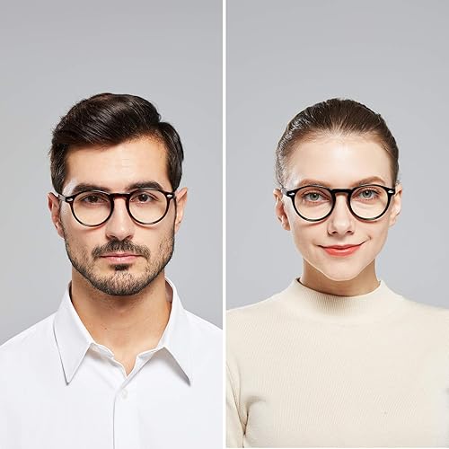 Miniatura 4 de AMILLET Paquete de 3 lentes de lectura redondos retro para hombres y mujeres, bisagras de resorte, lectores de calidad ligera